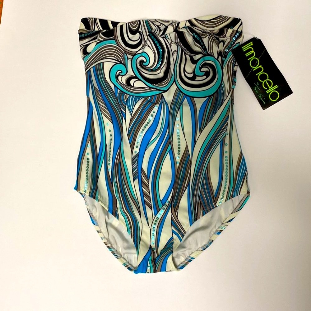 Tara Grinna Strapless Bandeau 1 Pc Swimsuit